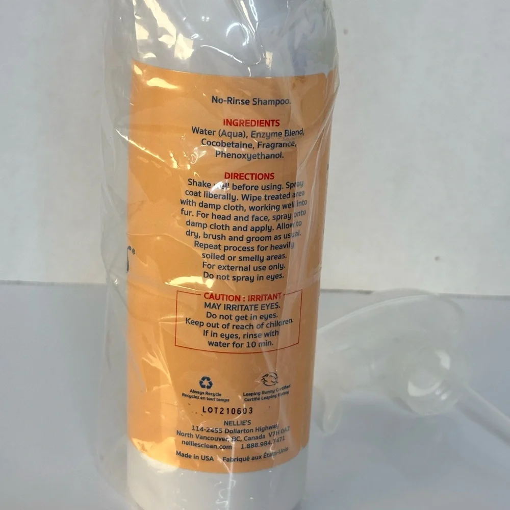 NELLIE’S- Fresh Dog -Oatmeal Mango Spray - Orange & White 16 Fl oz / 474ml